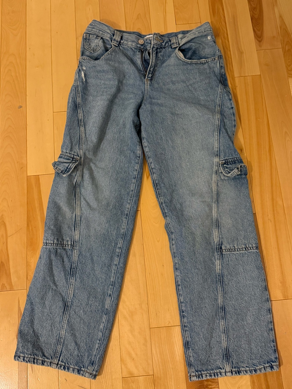 Garage Women's Light Blue Cargo Denim Jeans - Picture 3 of 5